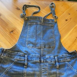 Madewell Womens Skinny Overalls Size 2X Side Zip Stretchy Denim